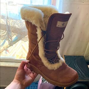 Bearpaw Brown Suede Fur-Lined Boots